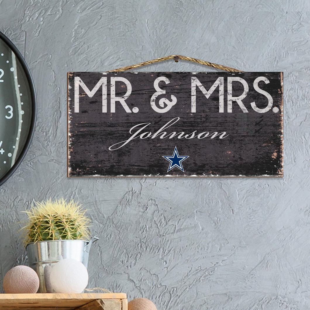 Mr & Mrs Personalized NFL Sign