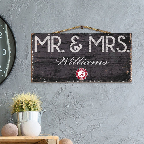 Mr & Mrs Personalized NCAA Sign